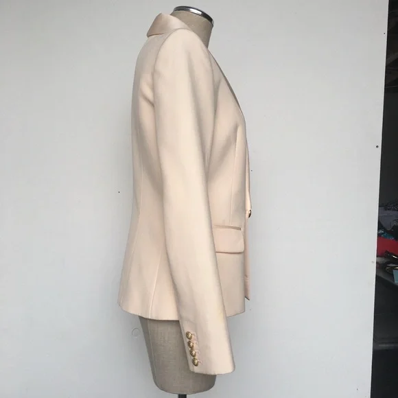 Balmain Cream Double-Breasted Blazer